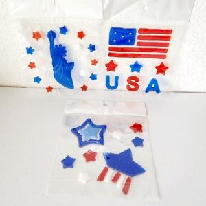 3PCS Patriotic Window Gel Clings